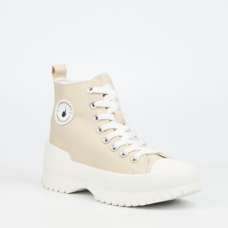 Urbanart Perry 2 Canvas Sneaker - Beige (ladies) footwear UBRT   