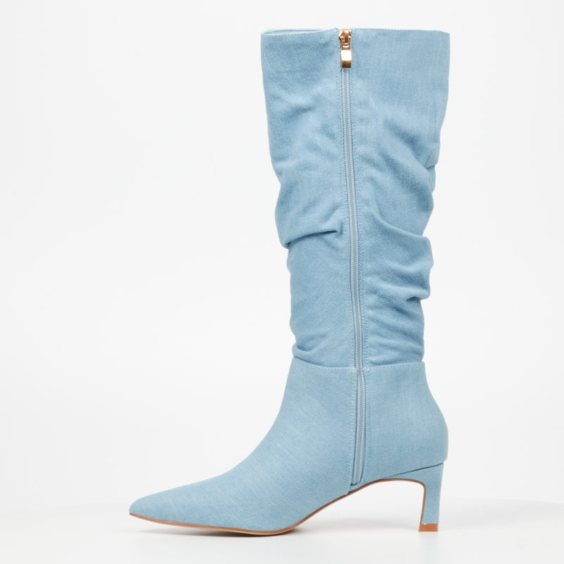 MIss Black Petite 3 High Boot - Blue footwear Miss Black