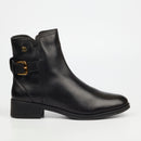 Nicci Tyler Pia 1 Genuine Smooth Leather Ankle Boots - Black footwear Nicci Tyler