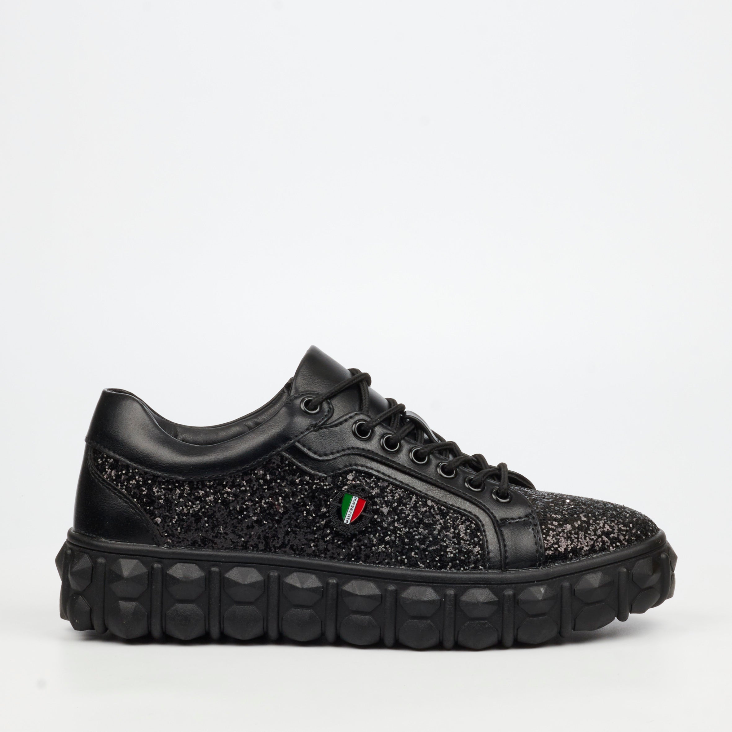 Mazerata Pigale 10 Rhinestone Sneaker - Black footwear Mazerata