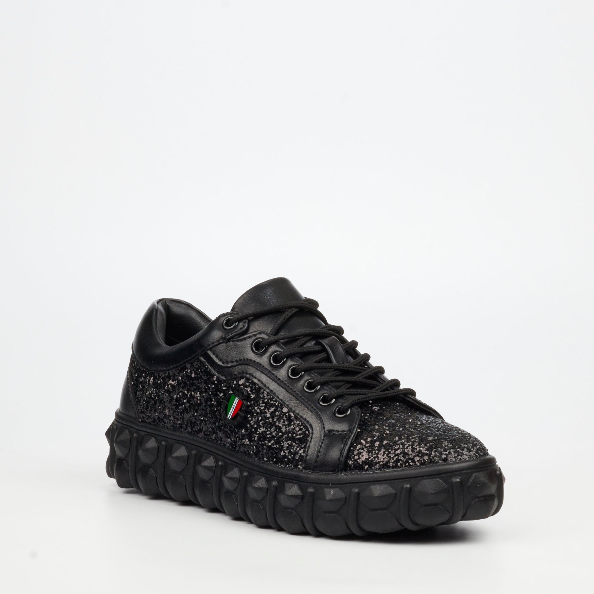 Mazerata Pigale 10 Rhinestone Sneaker - Black footwear Mazerata