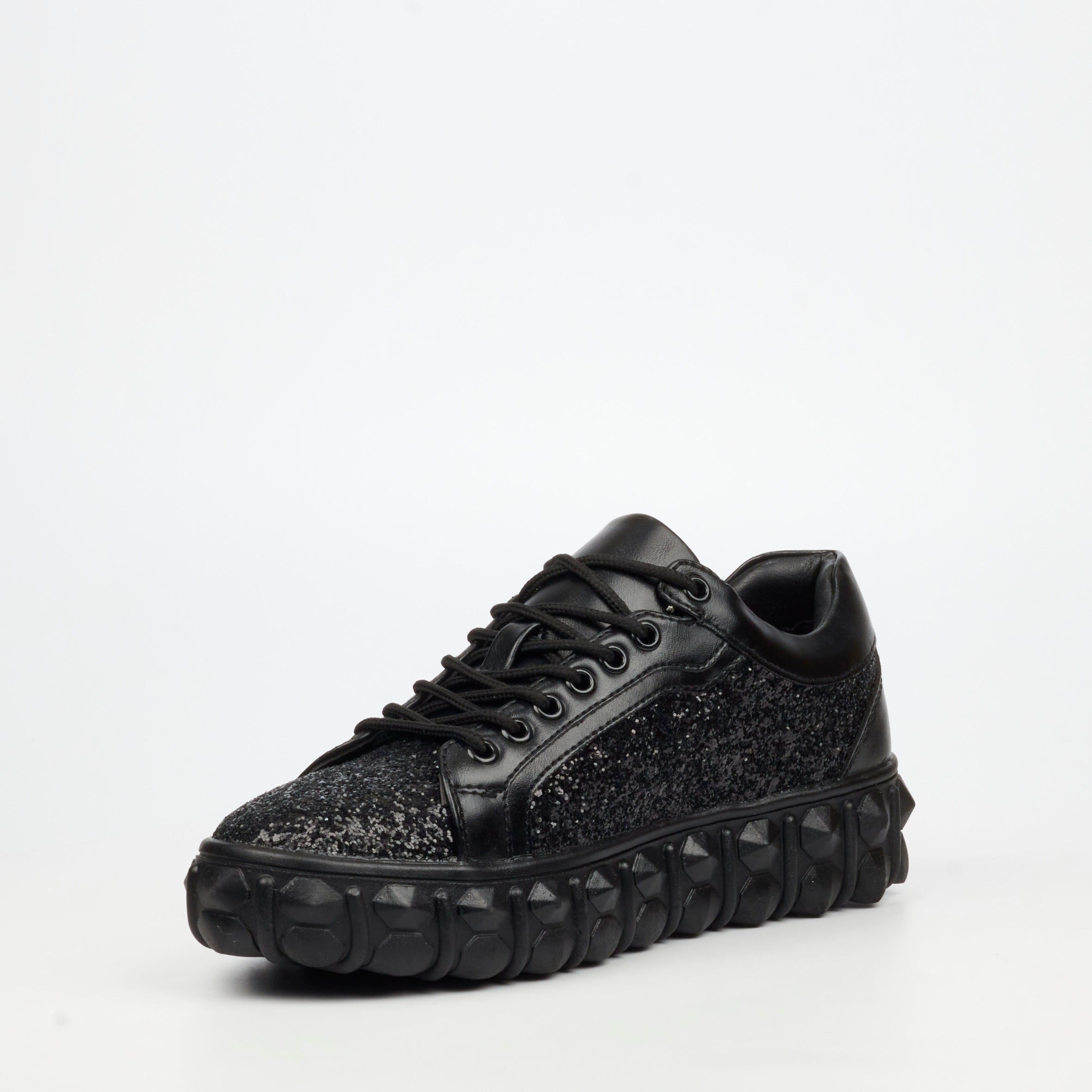 Mazerata Pigale 10 Rhinestone Sneaker - Black footwear Mazerata