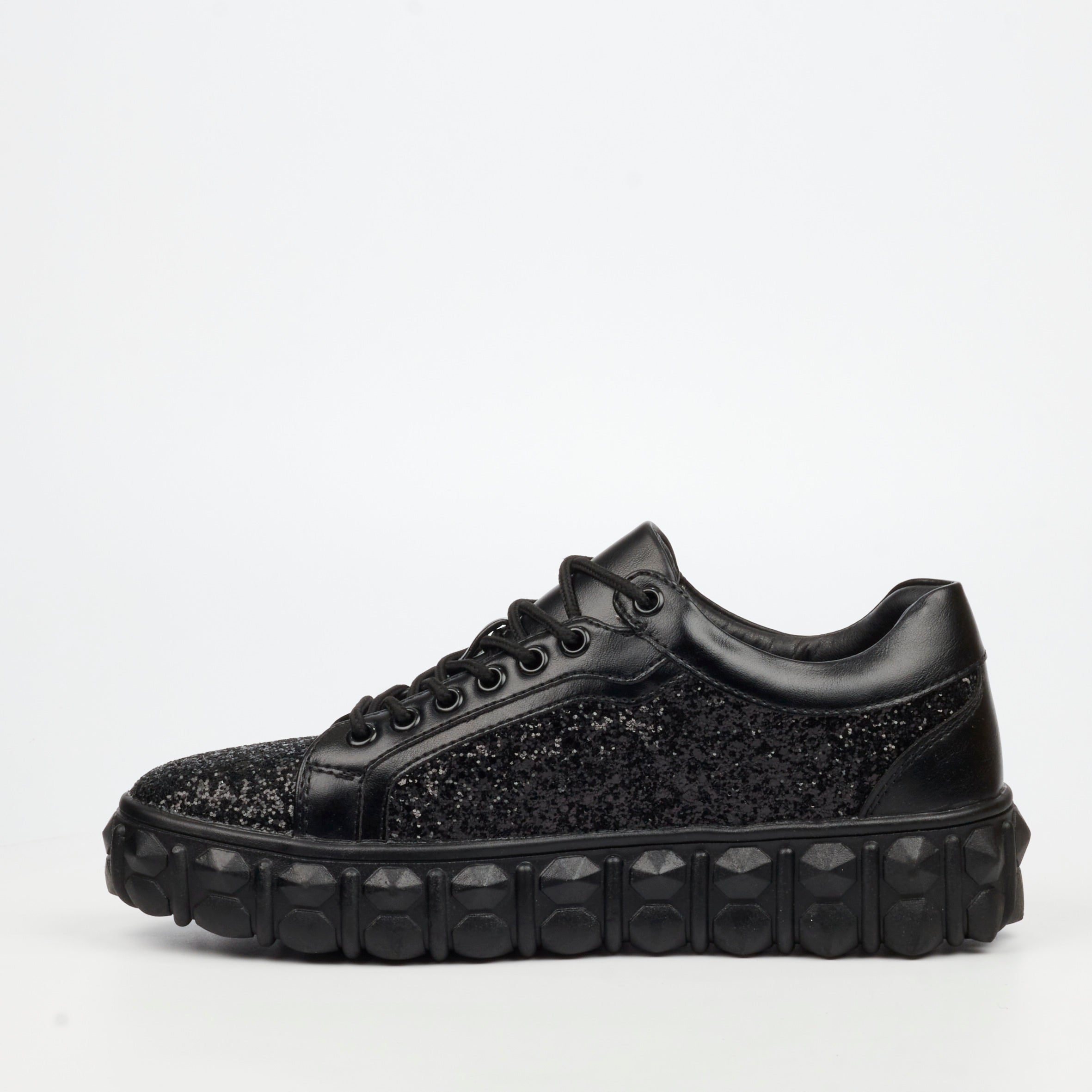 Mazerata Pigale 10 Rhinestone Sneaker - Black footwear Mazerata