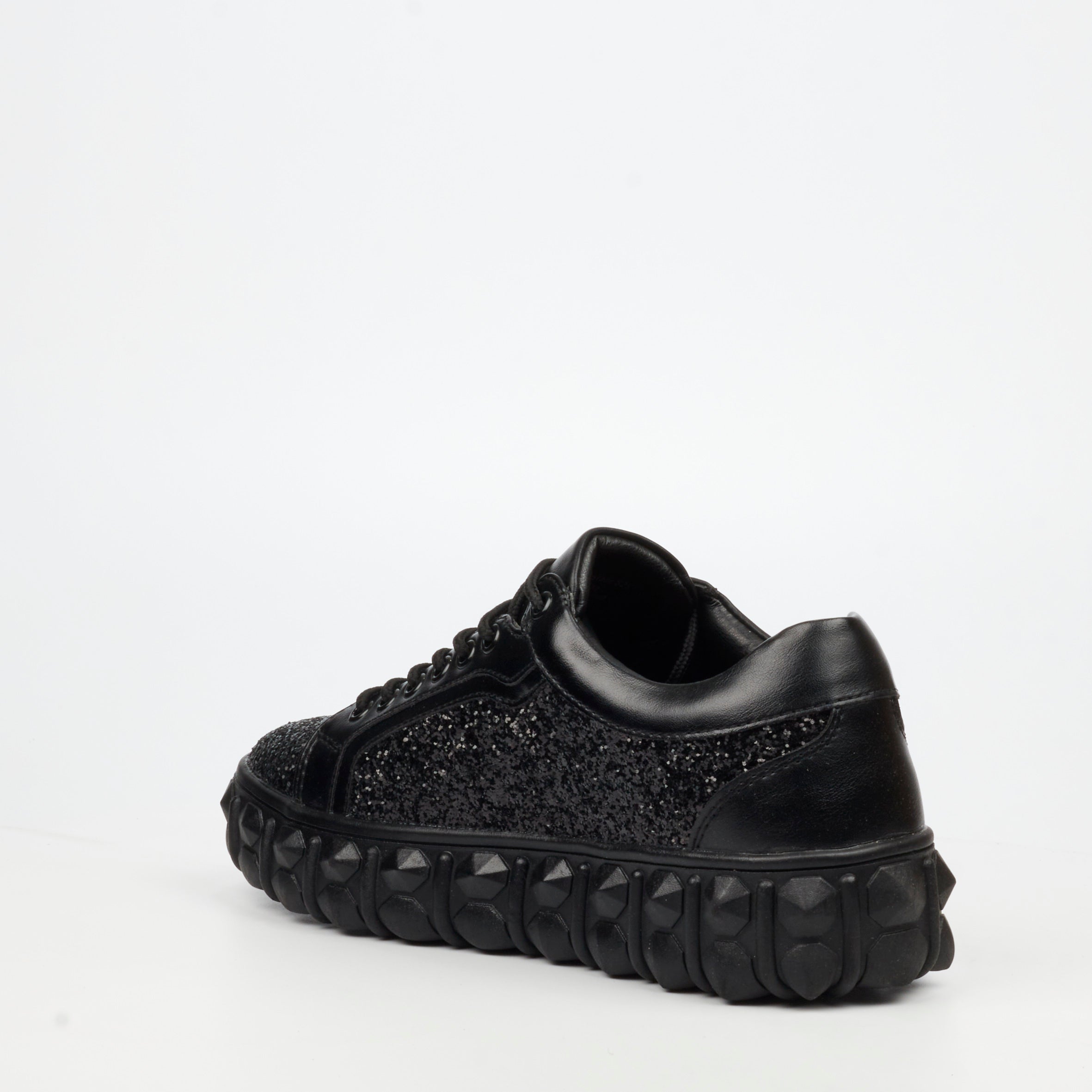 Mazerata Pigale 10 Rhinestone Sneaker - Black footwear Mazerata