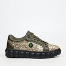 Mazerata Pigale 10 Rhinestone Sneaker - Khaki footwear Mazerata