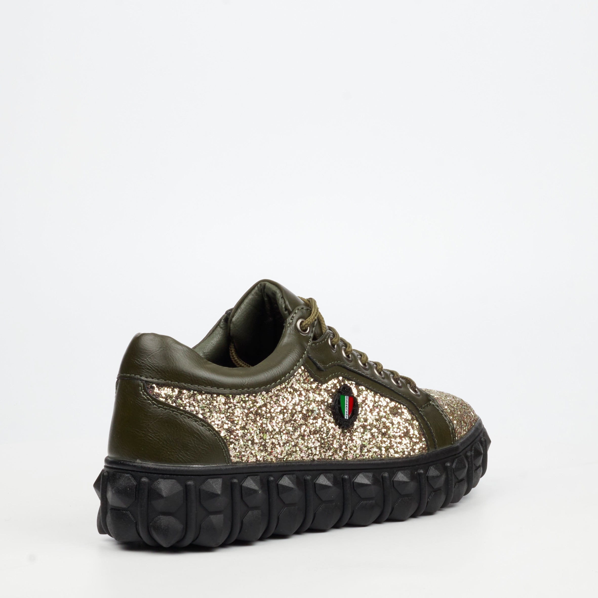 Mazerata Pigale 10 Rhinestone Sneaker - Khaki footwear Mazerata