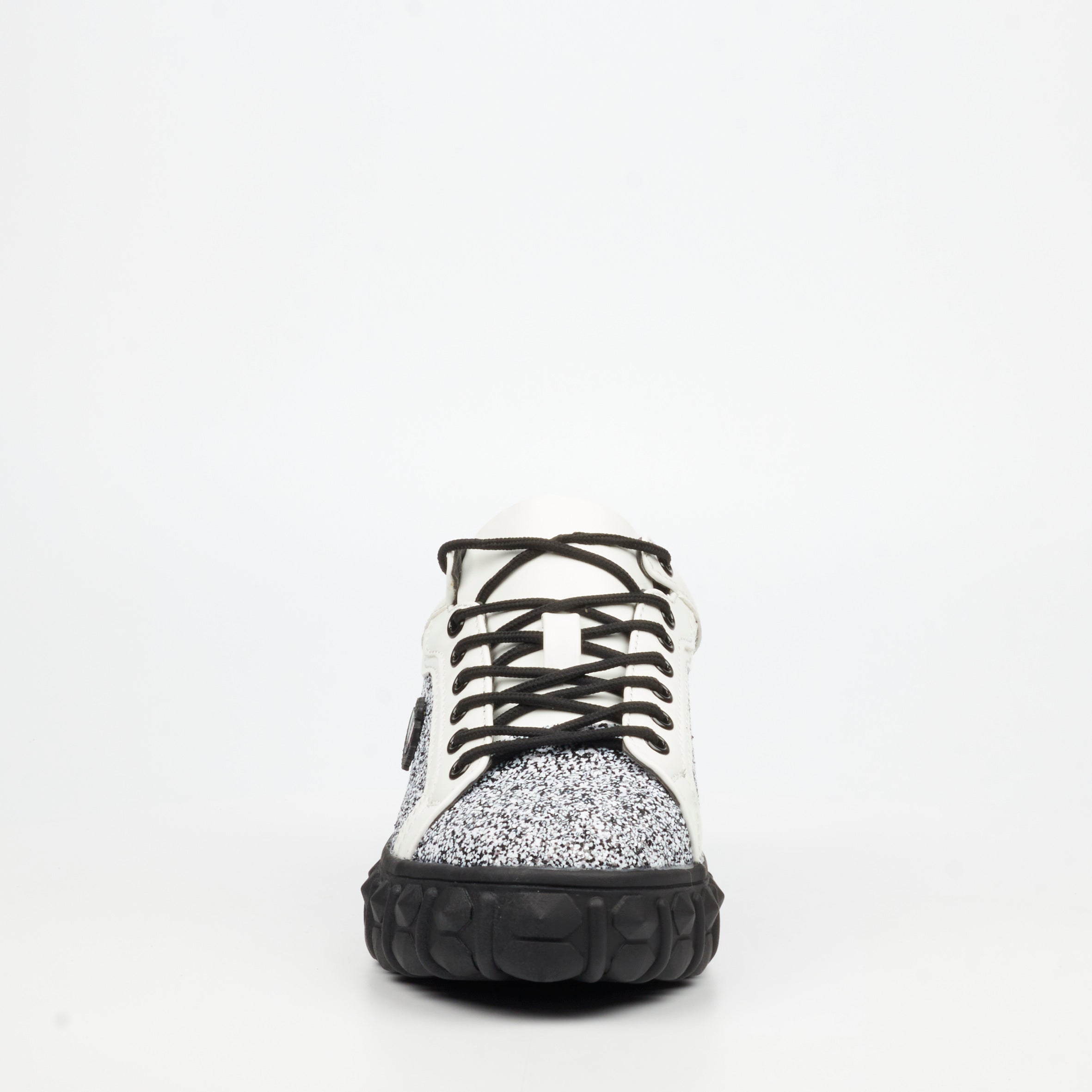 Mazerata Pigale 10 Rhinestone Sneaker - White footwear Mazerata