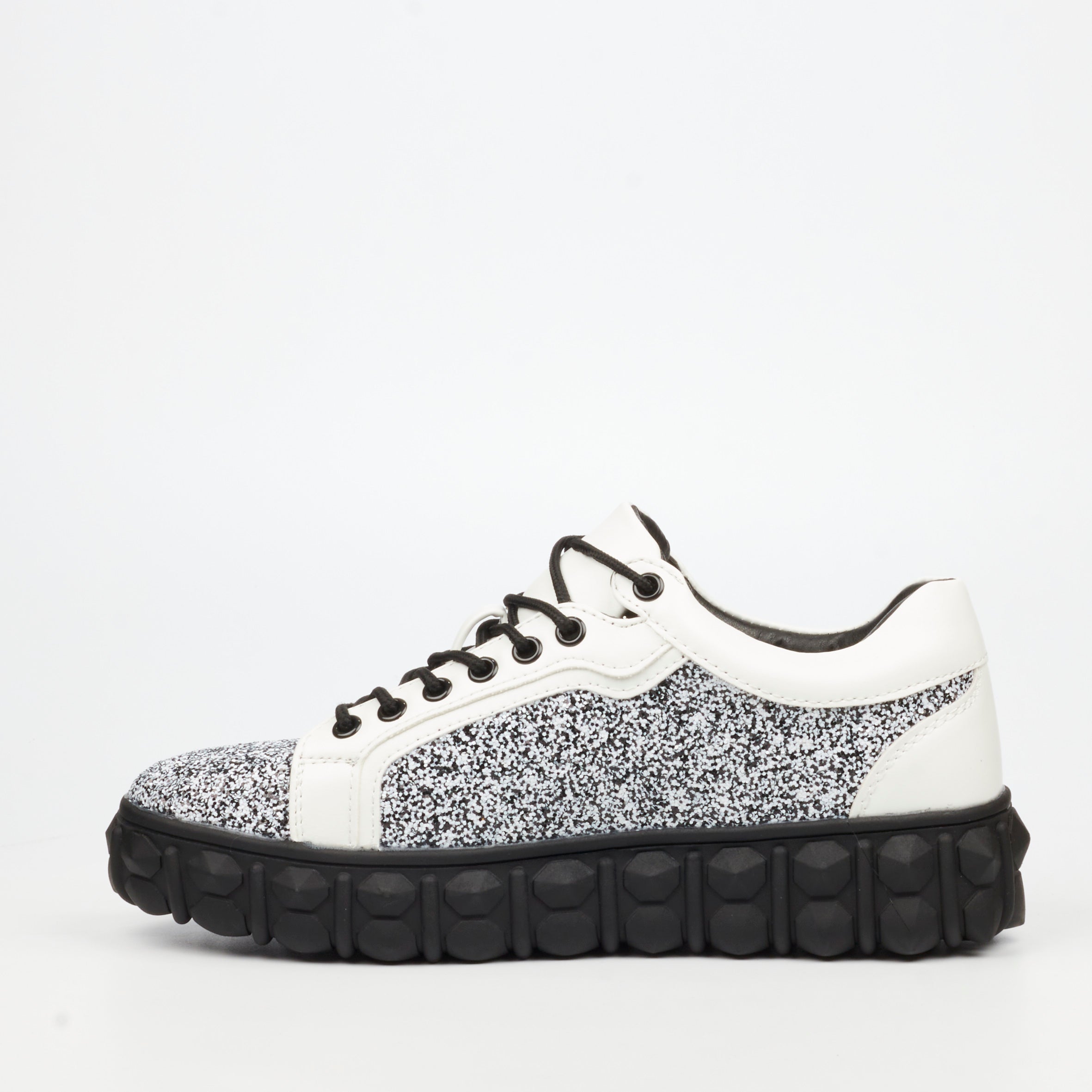 Mazerata Pigale 10 Rhinestone Sneaker - White footwear Mazerata