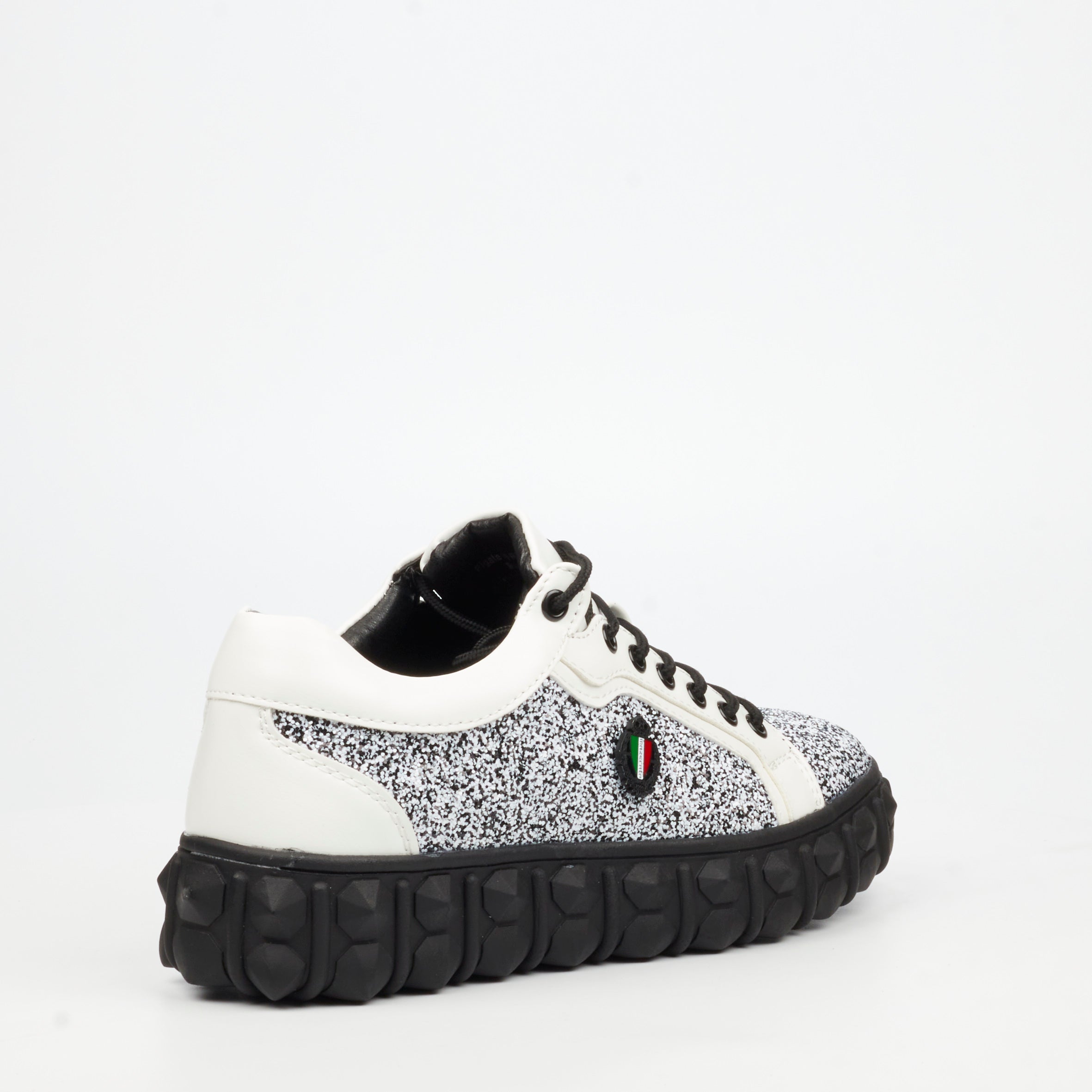 Mazerata Pigale 10 Rhinestone Sneaker - White footwear Mazerata
