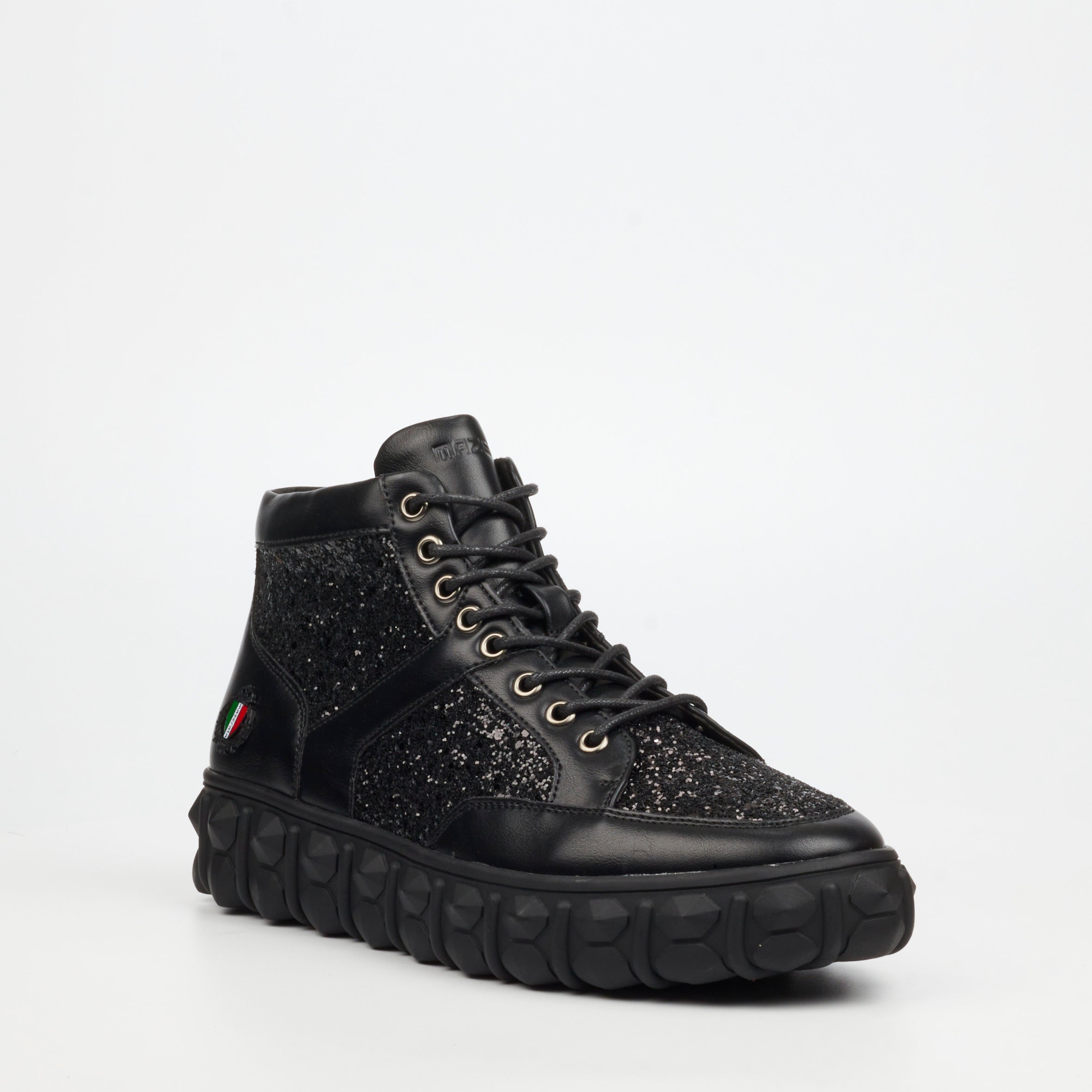 Mazerata Pigale 12 Rhinestone Sneaker - Black footwear Mazerata