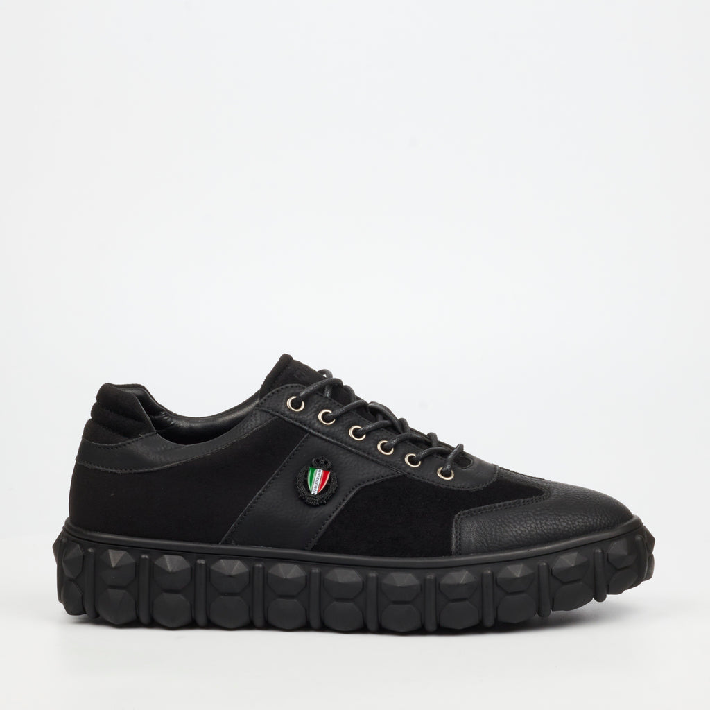 Mazerata Pigale 13 Faux Nubuck / Faux Suede Sneaker - Black footwear Mazerata