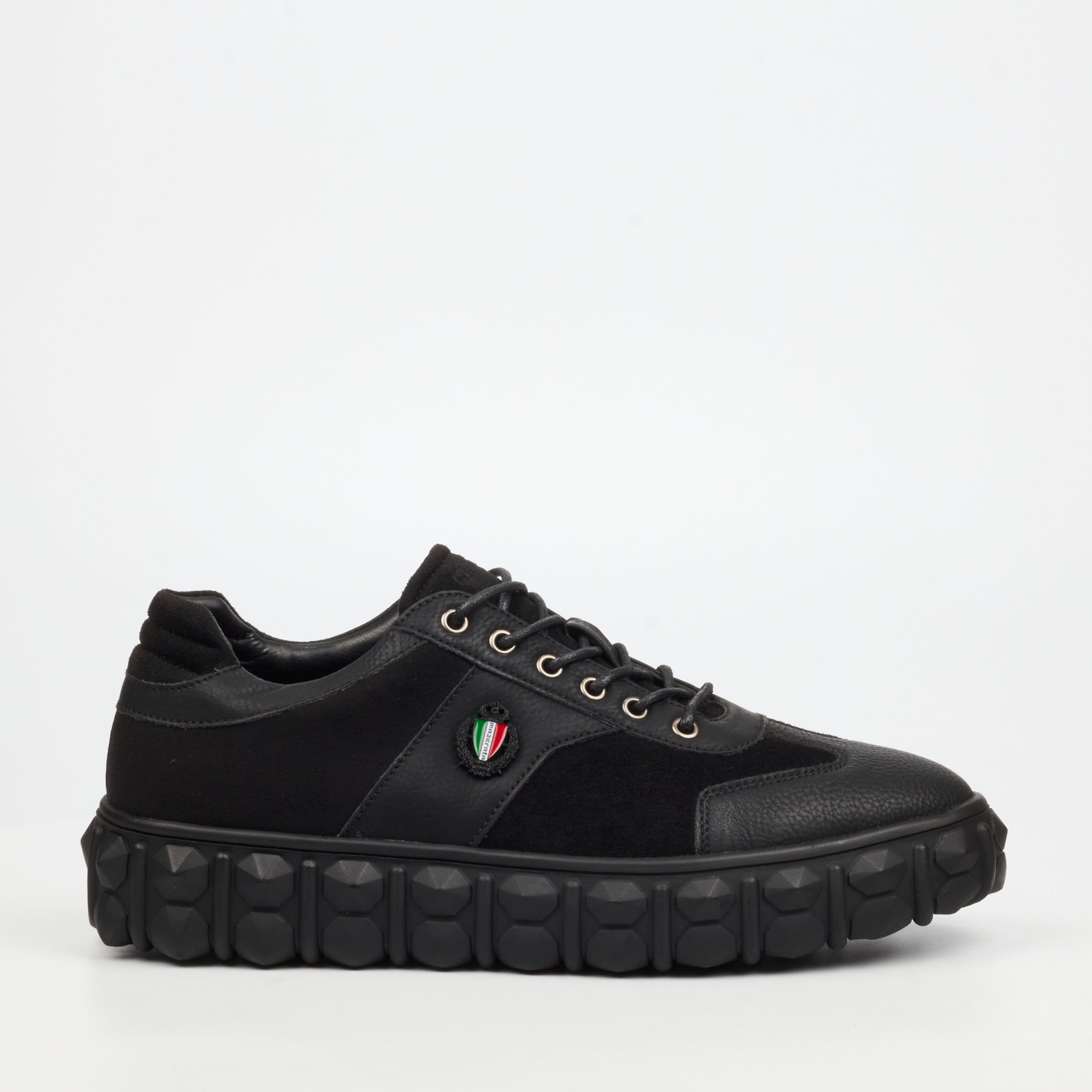 Mazerata Pigale 13 Faux Nubuck / Faux Suede Sneaker - Black footwear Mazerata