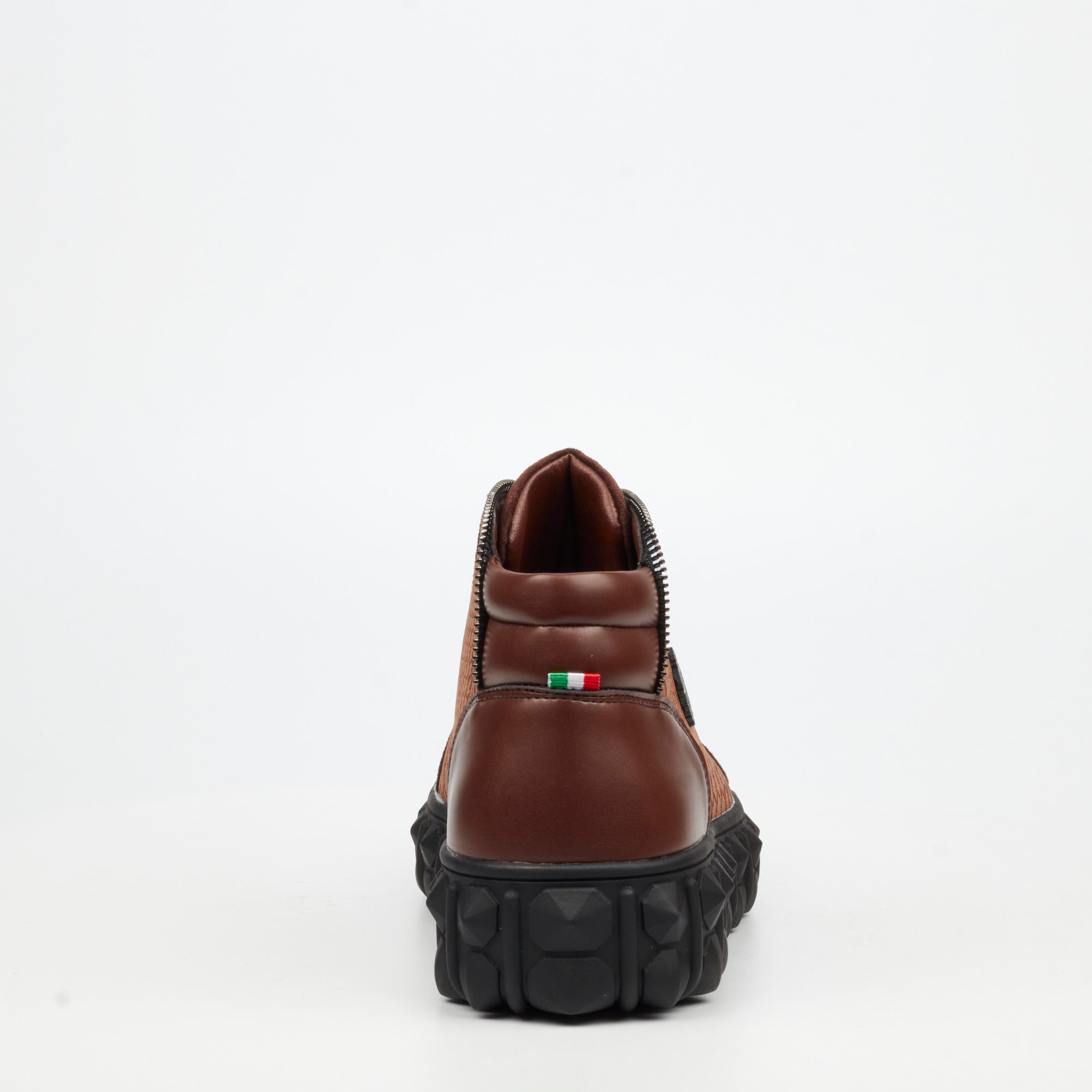 Mazerata Pigale 15 Faux Suede / Print Ankle Boot - Chocolate footwear Mazerata