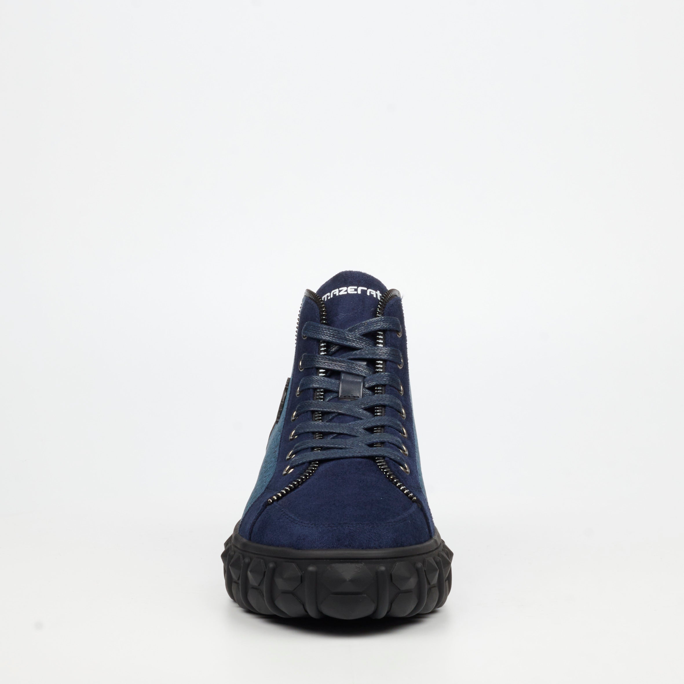 Mazerata Pigale 15 Faux Suede / Print Ankle Boot - Navy footwear Mazerata