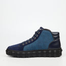 Mazerata Pigale 15 Faux Suede / Print Ankle Boot - Navy footwear Mazerata