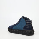 Mazerata Pigale 15 Faux Suede / Print Ankle Boot - Navy footwear Mazerata
