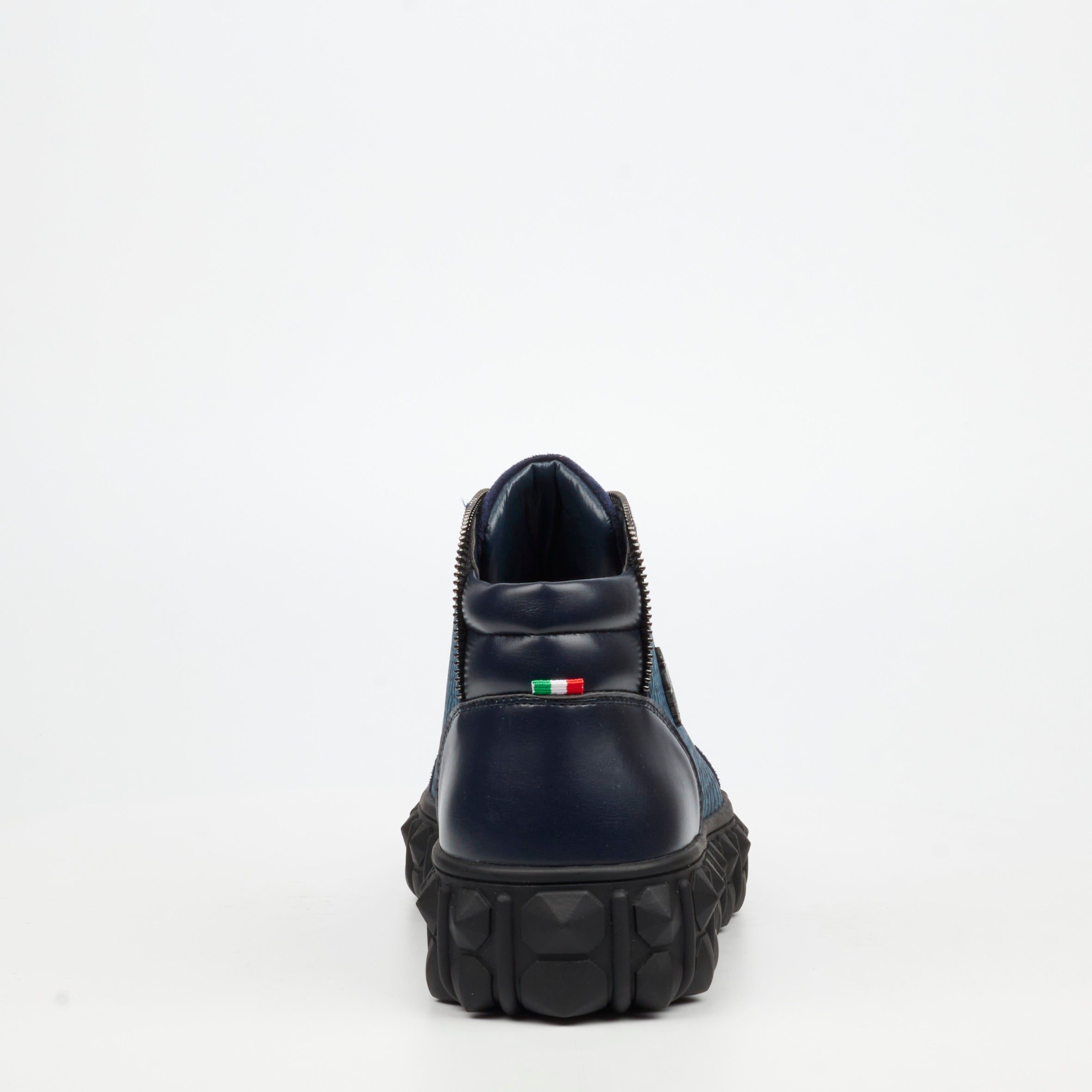 Mazerata Pigale 15 Faux Suede / Print Ankle Boot - Navy footwear Mazerata