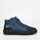 Mazerata Pigale 15 Faux Suede / Print Ankle Boot - Navy footwear Mazerata