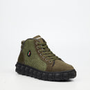 Mazerata Pigale 15 Faux Suede / Print Ankle Boot - Olive footwear Mazerata
