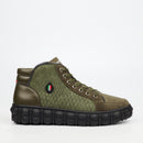 Mazerata Pigale 15 Faux Suede / Print Ankle Boot - Olive footwear Mazerata