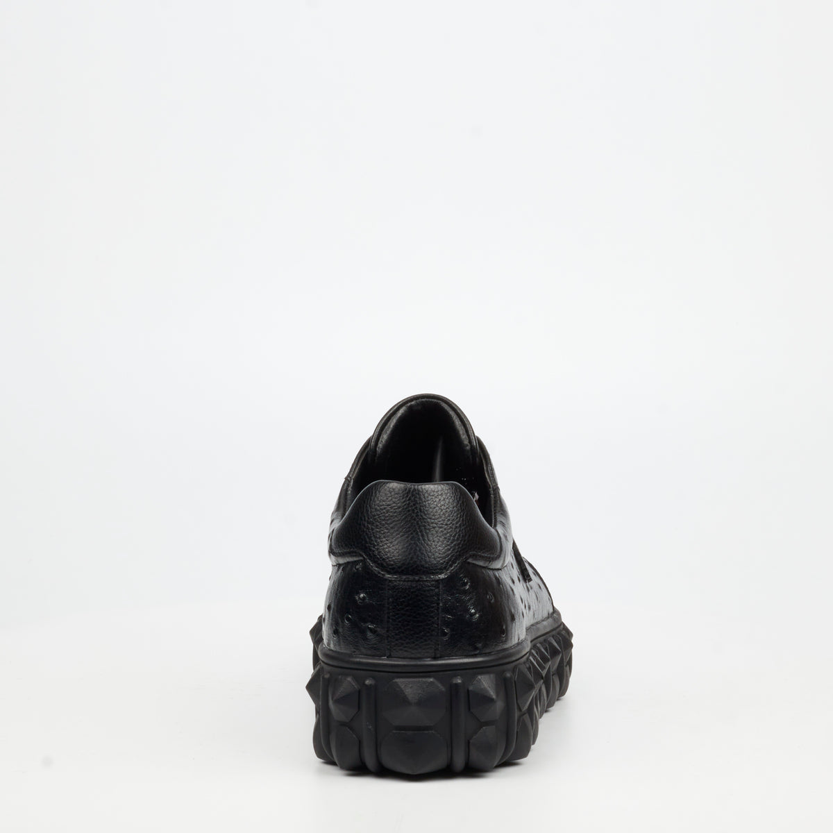 Mazerata Pigale 18 Faux Ostrich Wax Sneakers - Black
