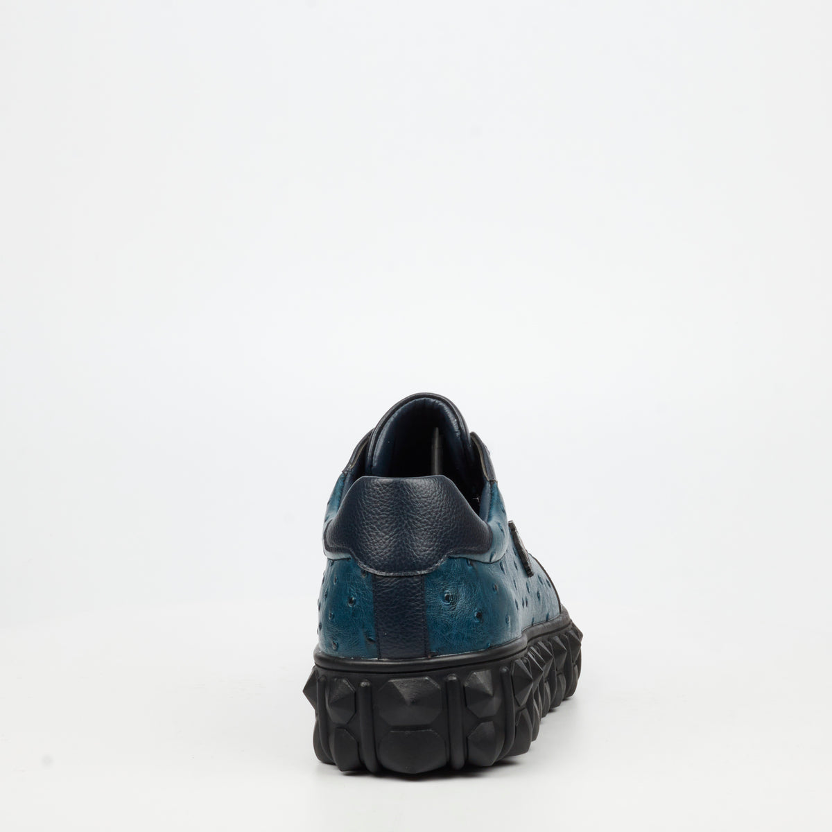 Mazerata Pigale 18 Faux Ostrich Wax Sneakers - Navy