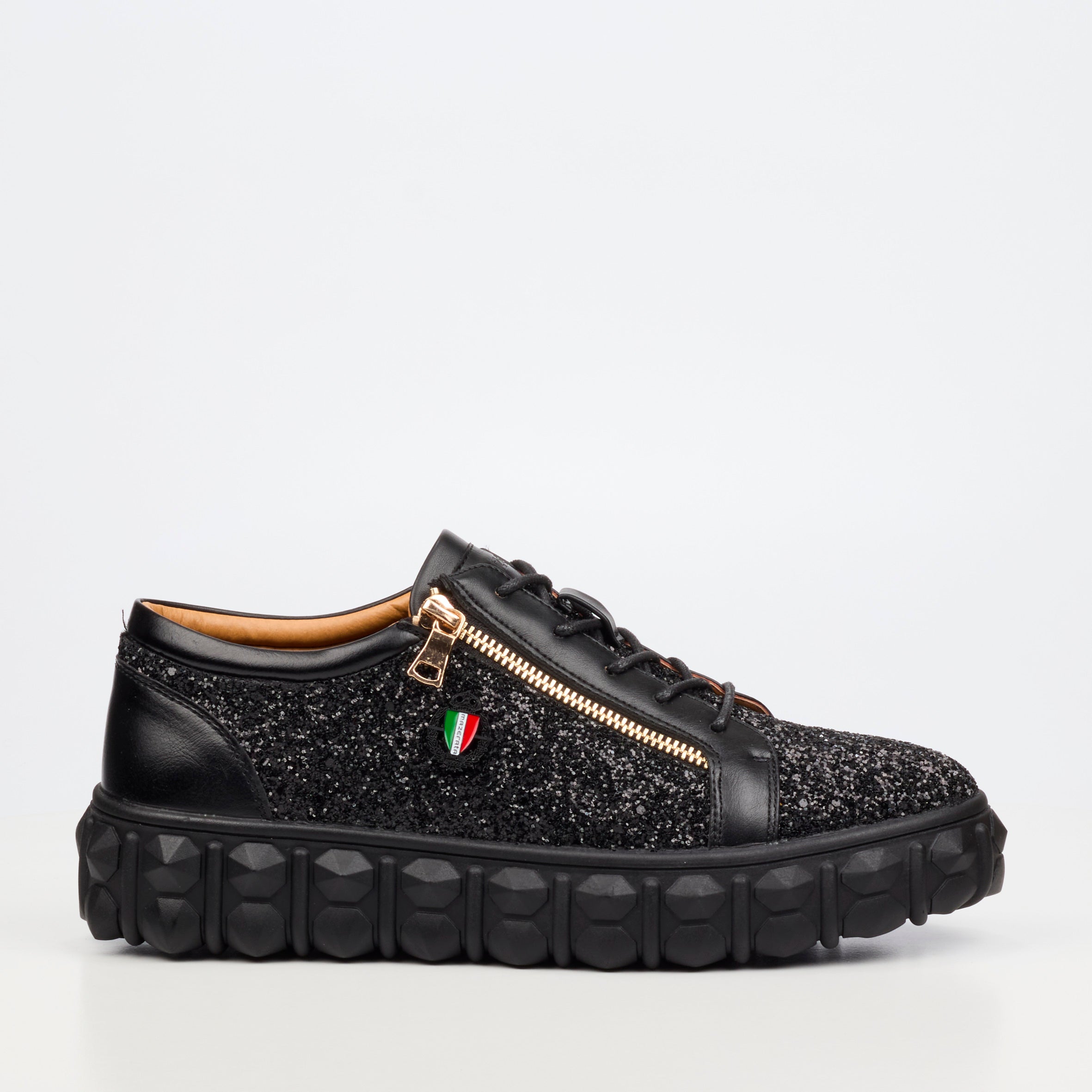 Mazerata Pigale 24 Rhinestone Sneaker - Black footwear Mazerata