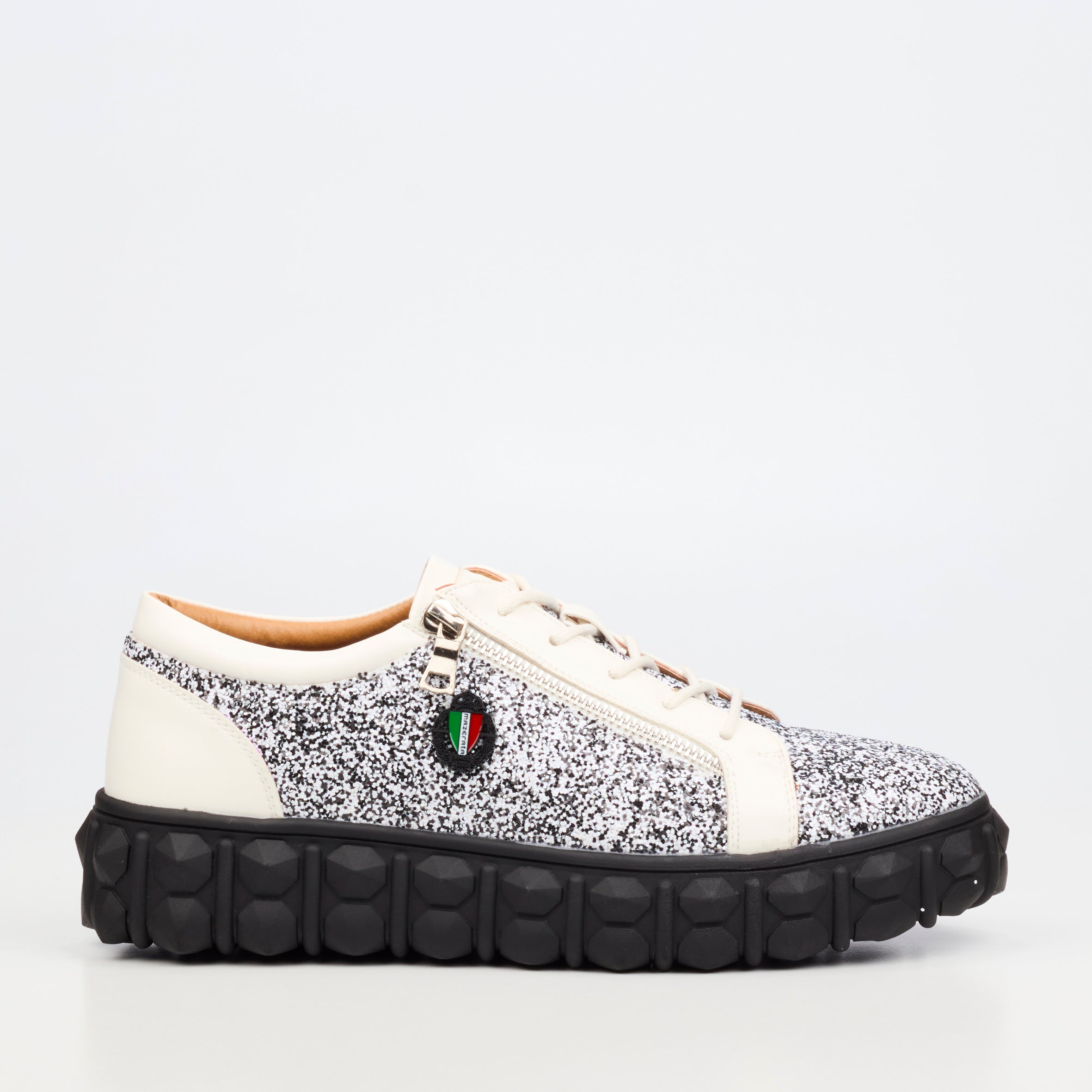 Mazerata Pigale 24 Rhinestone Sneaker - White footwear Mazerata