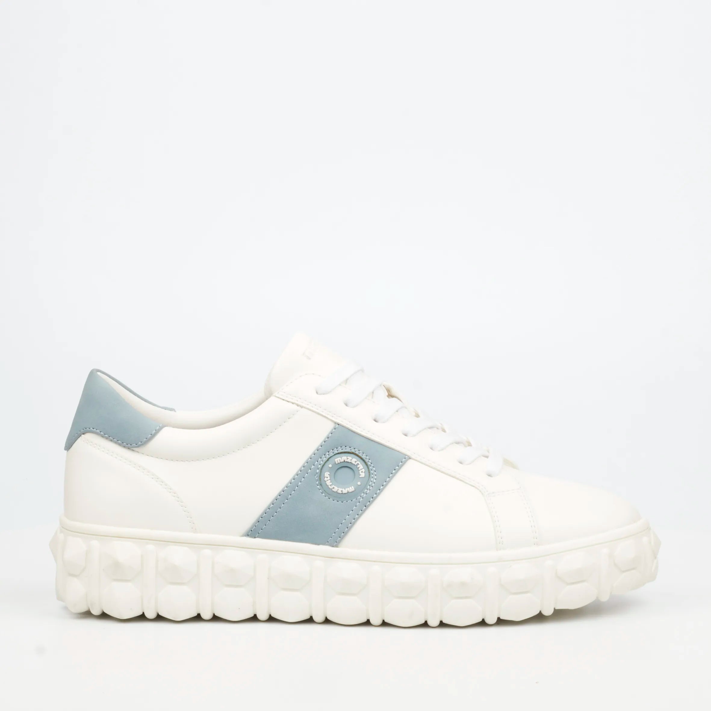 Mazerata Pigale 29 Faux Wax / Faux Suede Sneaker - White