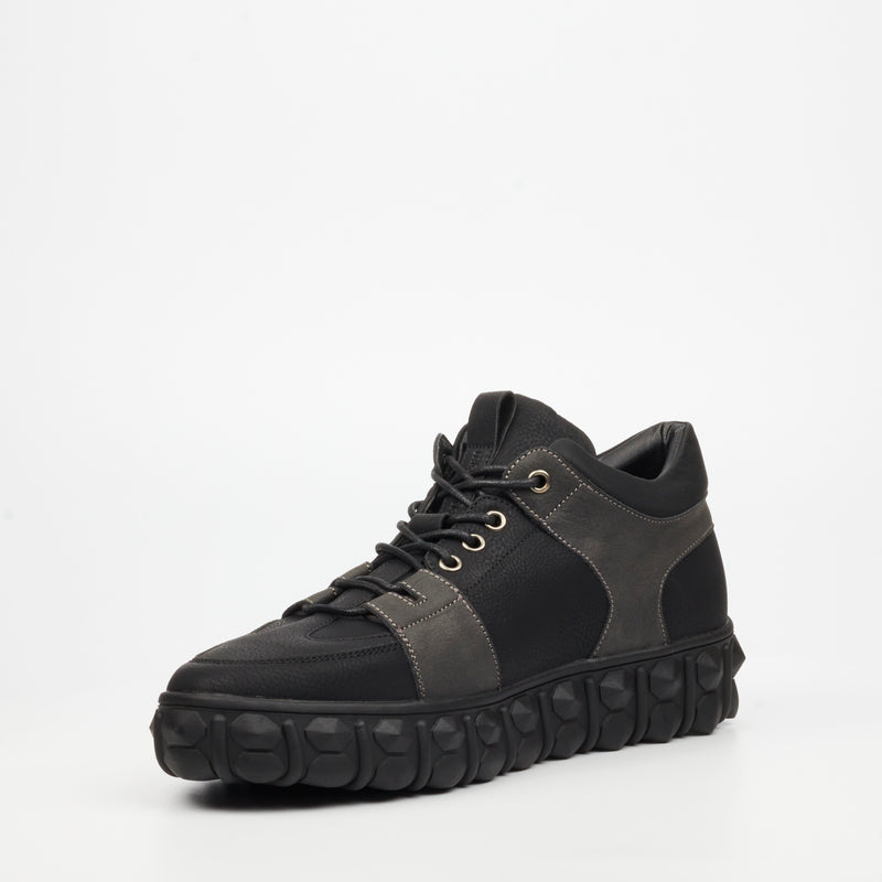 Mazerata Pigale 2 Faux Nubuck Ankle Boot - Black footwear Mazerata