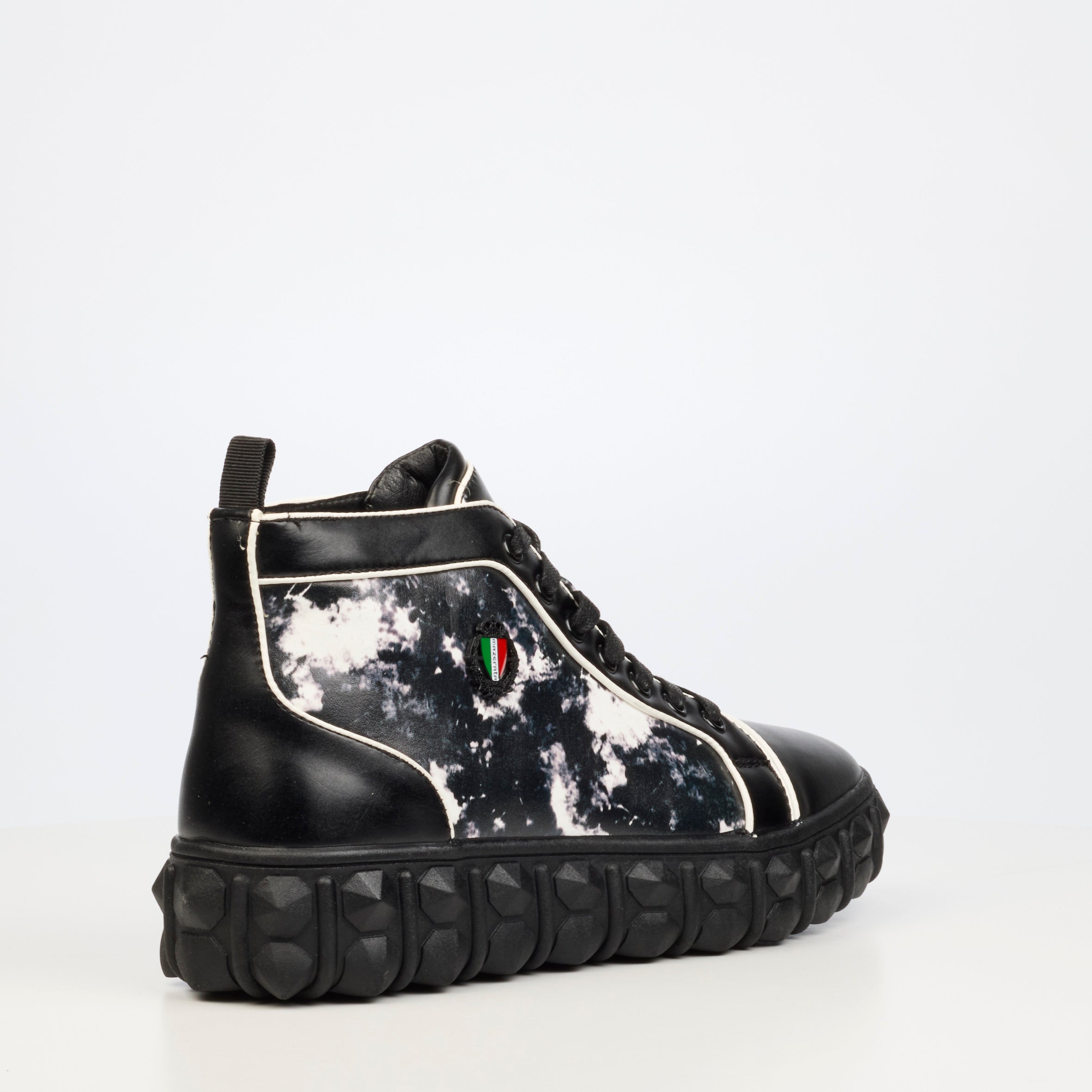 Mazerata Pigale 32 Faux Wax / Print Ankle Boot - Black