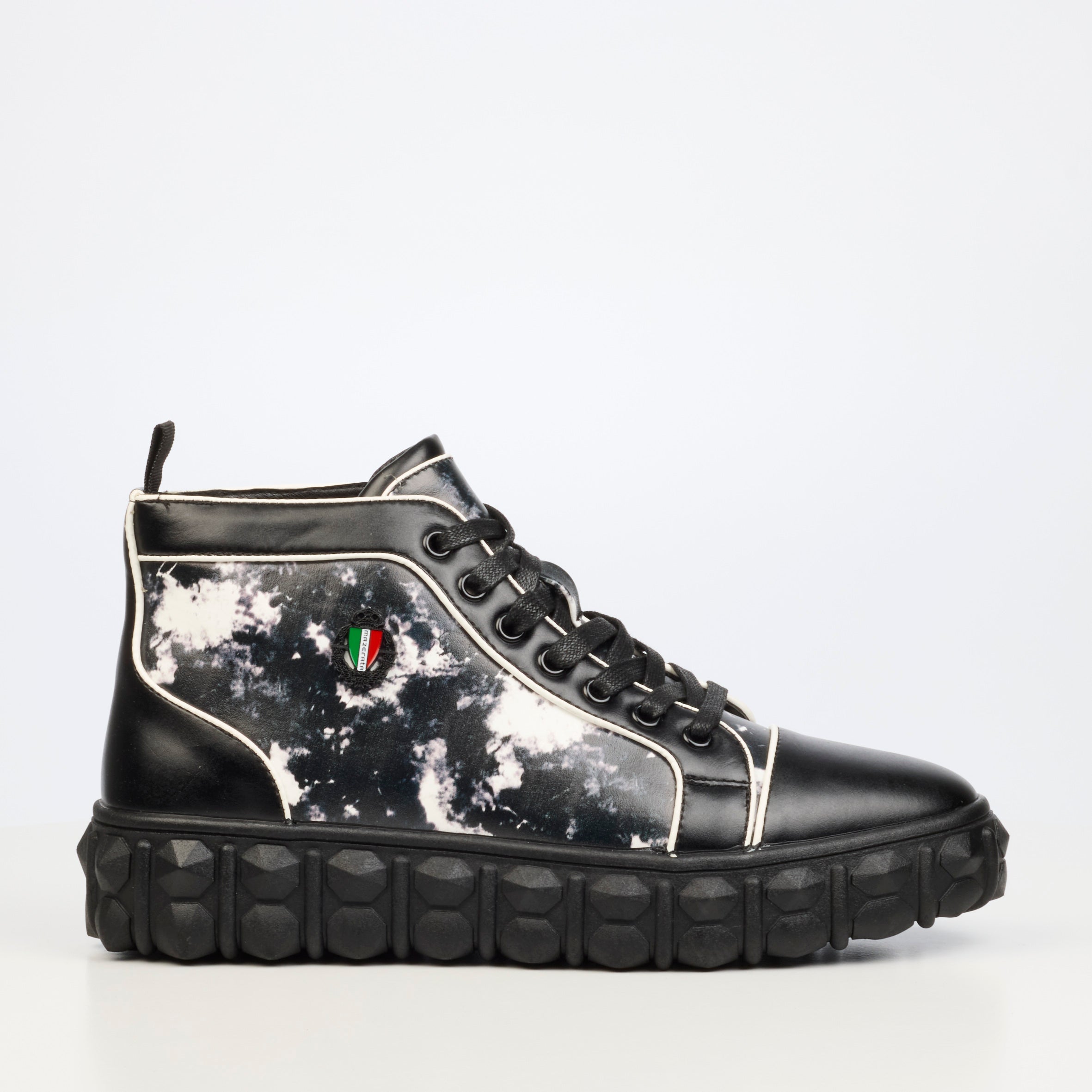 Mazerata Pigale 32 Faux Wax / Print Ankle Boot - Black