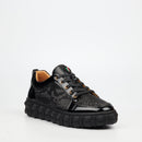 Mazerata Pigale 37 Faux Patent / Snake Sneaker - Black footwear Mazerata