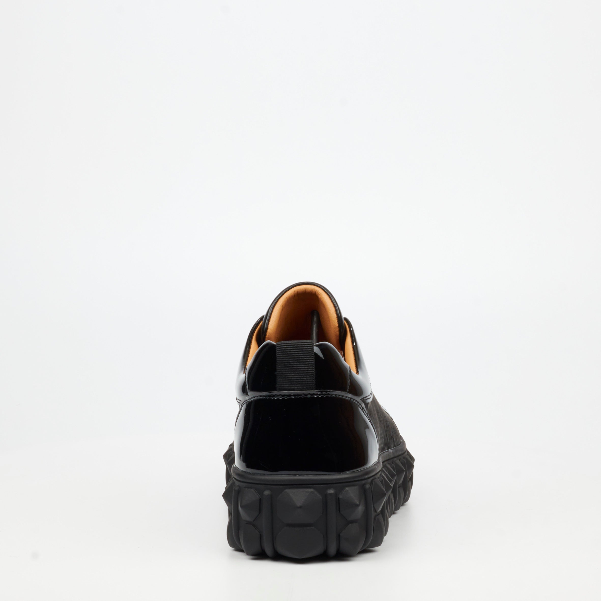 Mazerata Pigale 37 Faux Patent / Snake Sneaker - Black footwear Mazerata