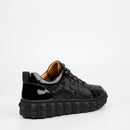 Mazerata Pigale 37 Faux Patent / Snake Sneaker - Black footwear Mazerata