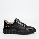Mazerata Pigale 37 Faux Patent / Snake Sneaker - Black footwear Mazerata