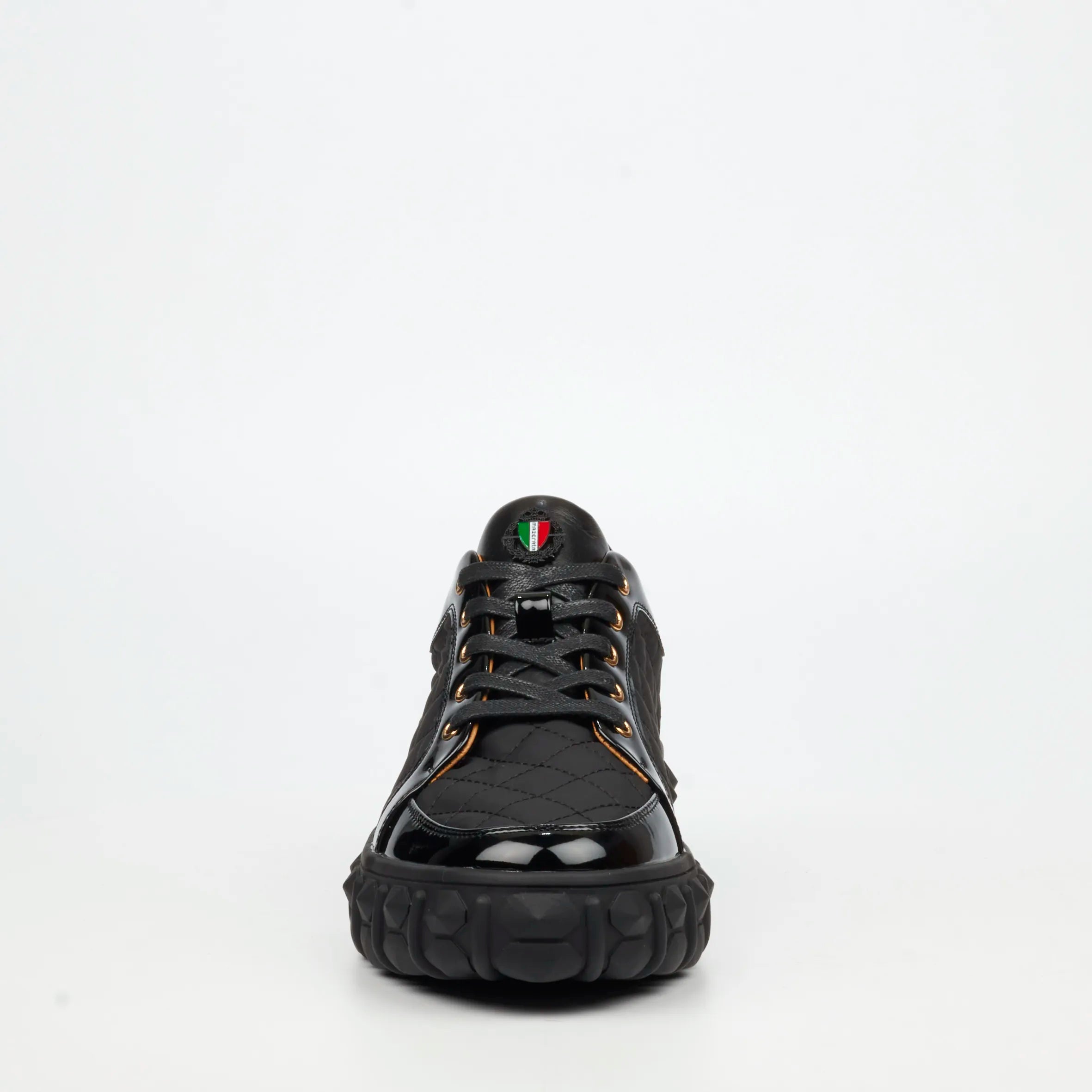 Mazerata Pigale 38 Faux Patent / Nylon Sneaker - Black