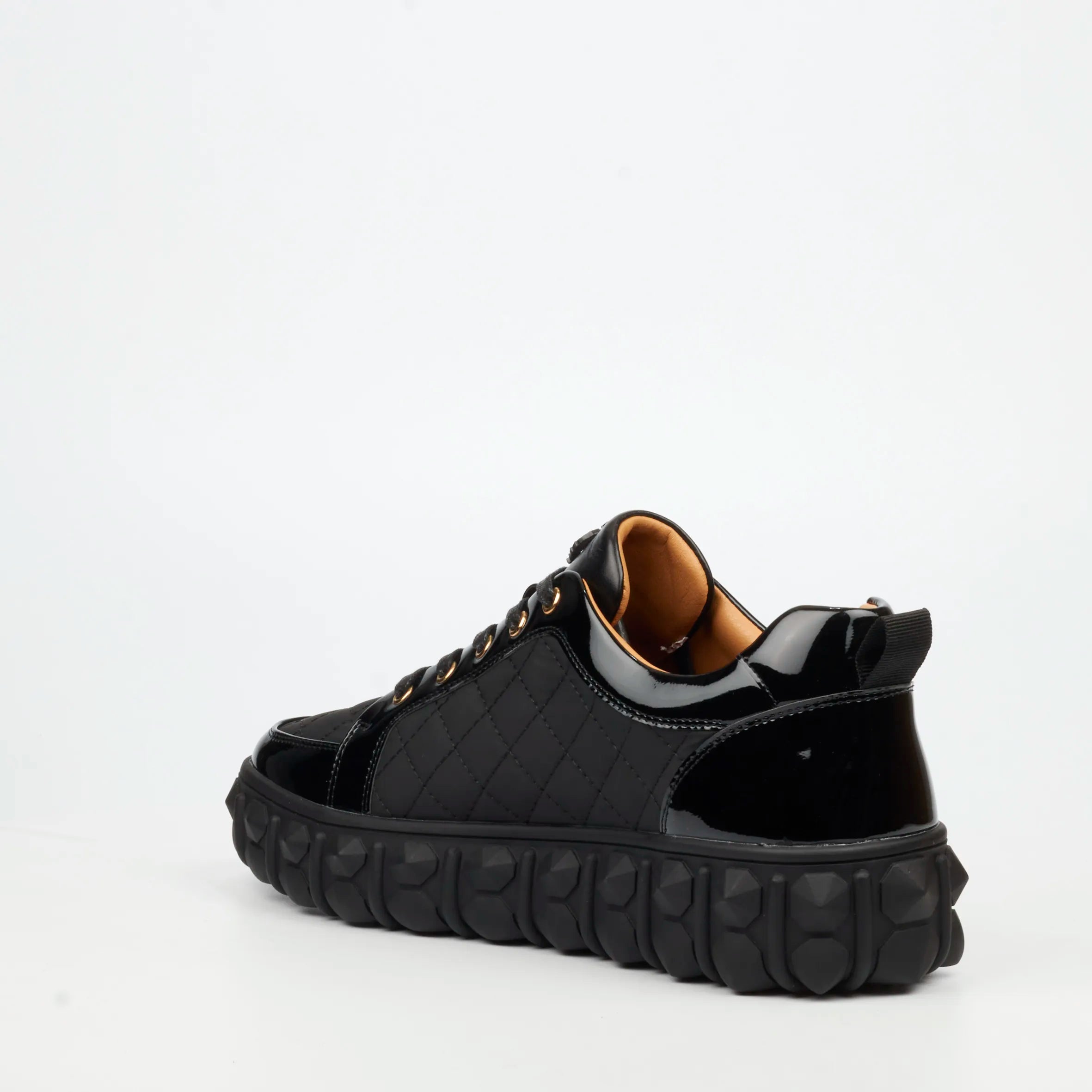 Mazerata Pigale 38 Faux Patent / Nylon Sneaker - Black