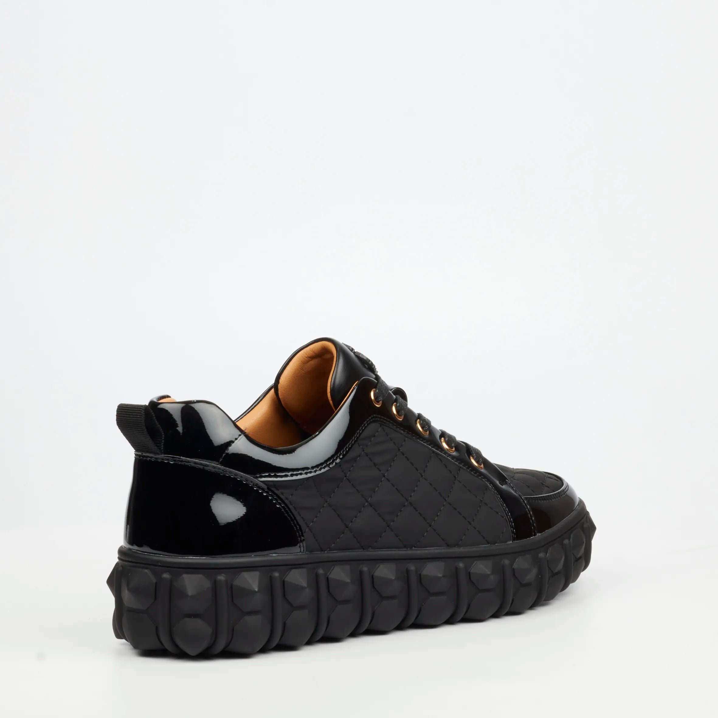 Mazerata Pigale 38 Faux Patent / Nylon Sneaker - Black