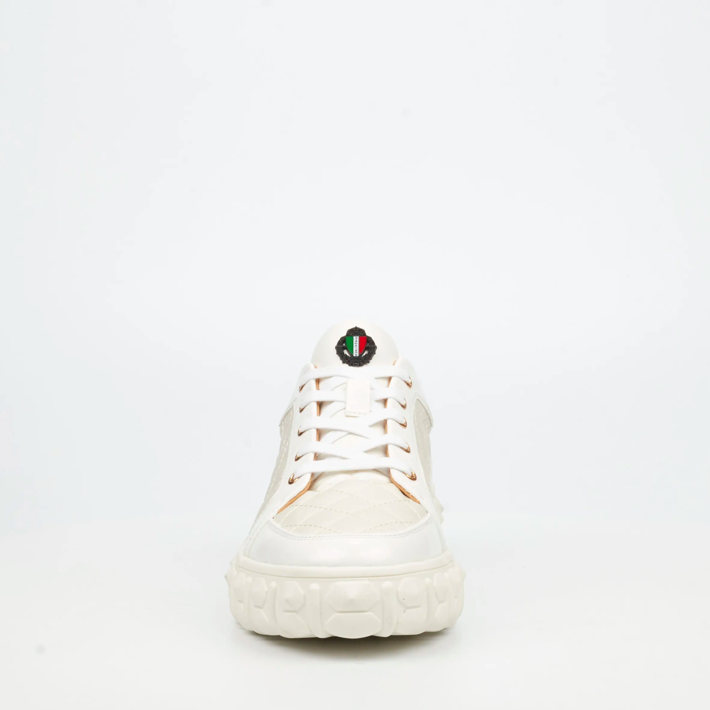 Mazerata Pigale 38 Faux Patent / Nylon Sneaker - White