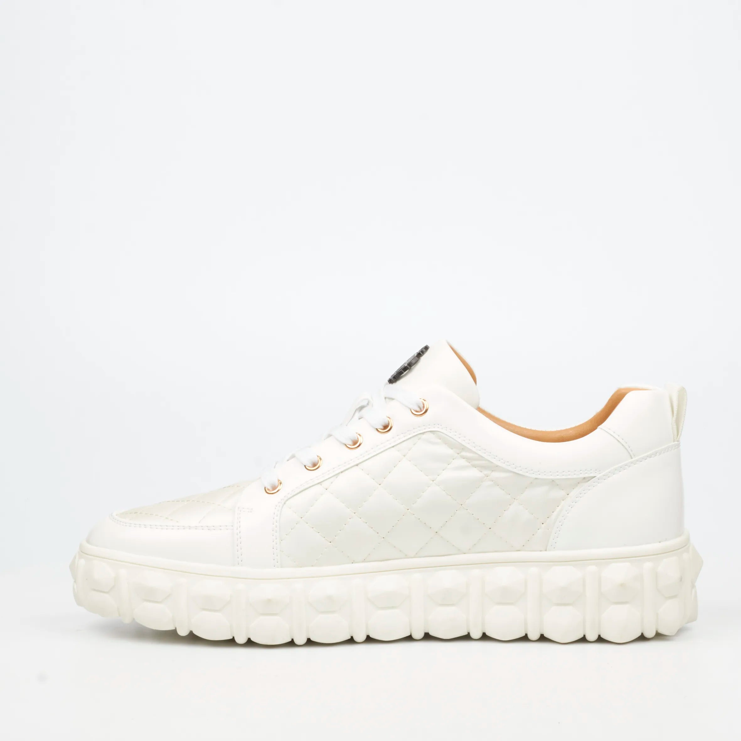 Mazerata Pigale 38 Faux Patent / Nylon Sneaker - White