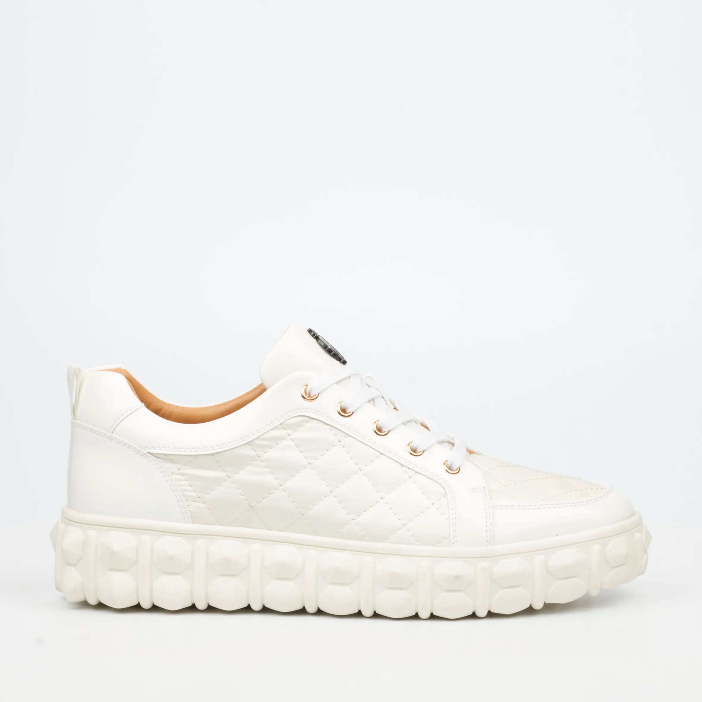 Mazerata Pigale 38 Faux Patent / Nylon Sneaker - White
