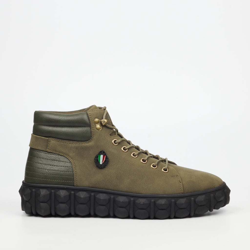 Mazerata Pigale 7 Faux Nubuck / Faux Wax Ankle Boot - Olive footwear Mazerata