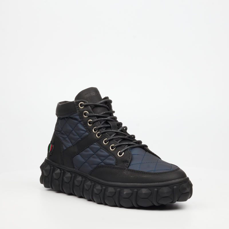 Mazerata Pigale 8 Faux Nubuck / Nylon Ankle Boot - Navy footwear Mazerata