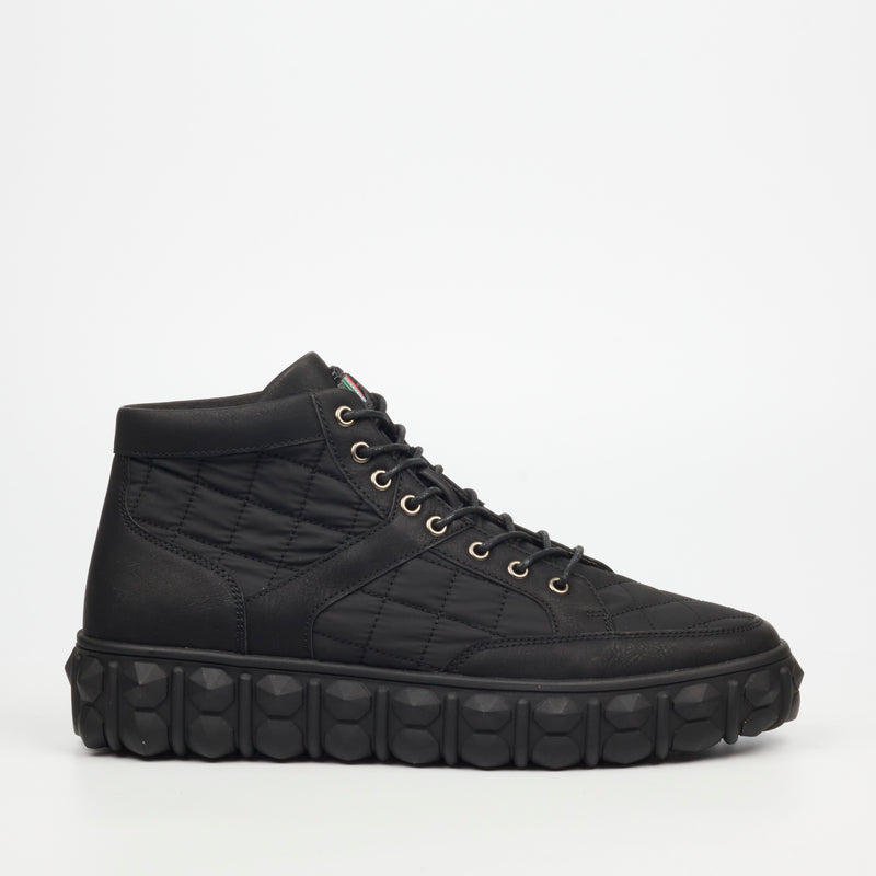 Mazerata Pigale 9 Faux Nubuck / Nylon Ankle Boot - Black footwear Mazerata