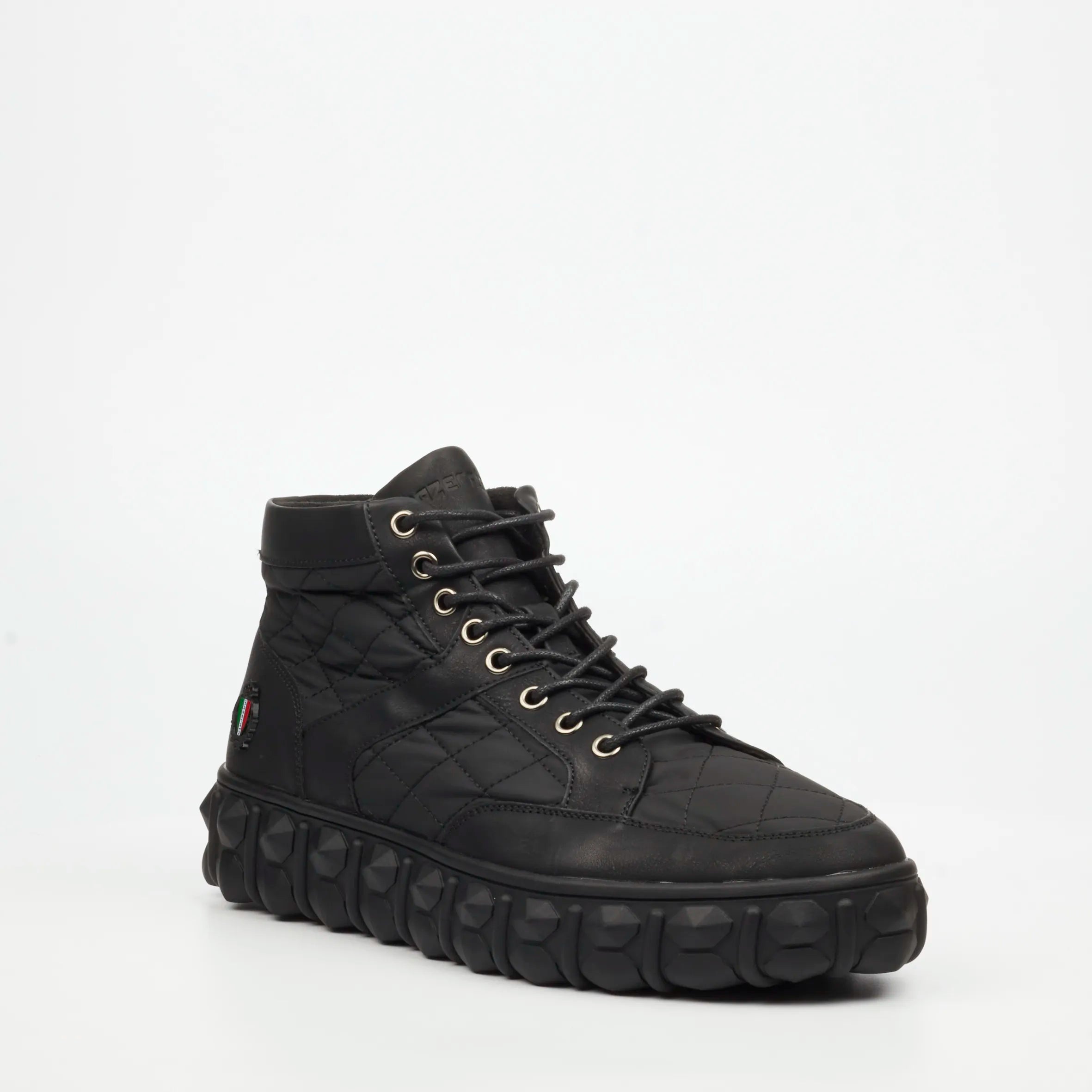 Mazerata Pigale 9 Faux Nubuck / Nylon Ankle Boot - Black