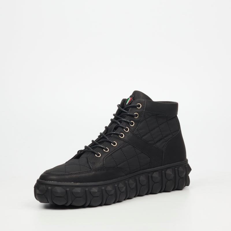 Mazerata Pigale 9 Faux Nubuck / Nylon Ankle Boot - Black footwear Mazerata