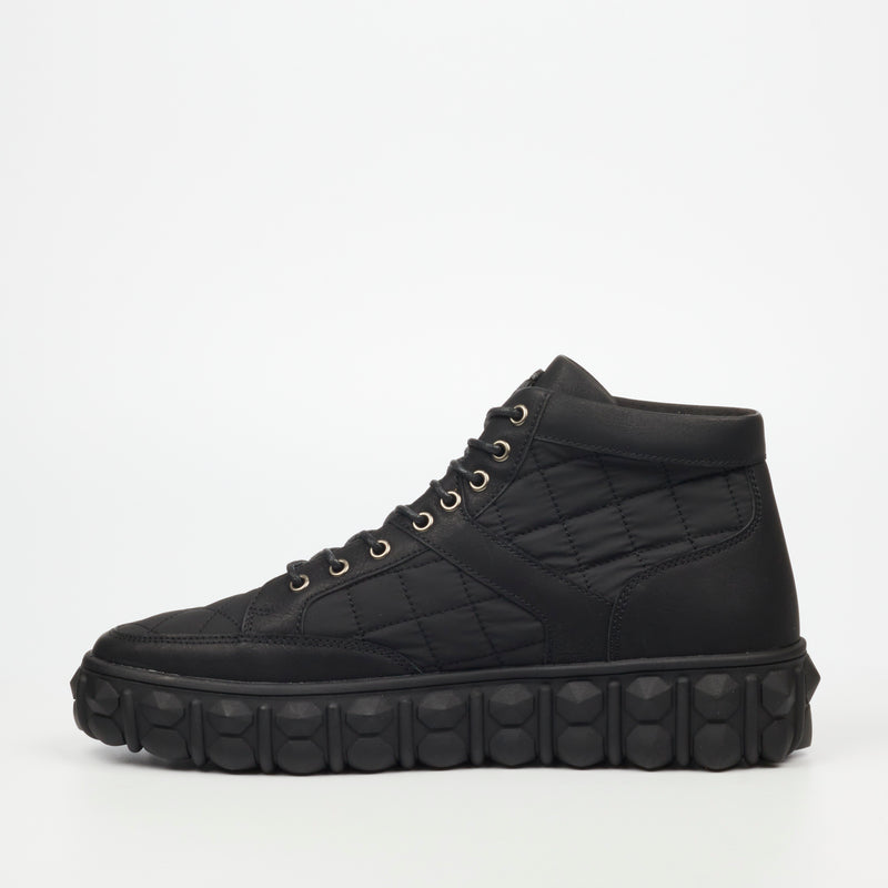 Mazerata Pigale 9 Faux Nubuck / Nylon Ankle Boot - Black footwear Mazerata