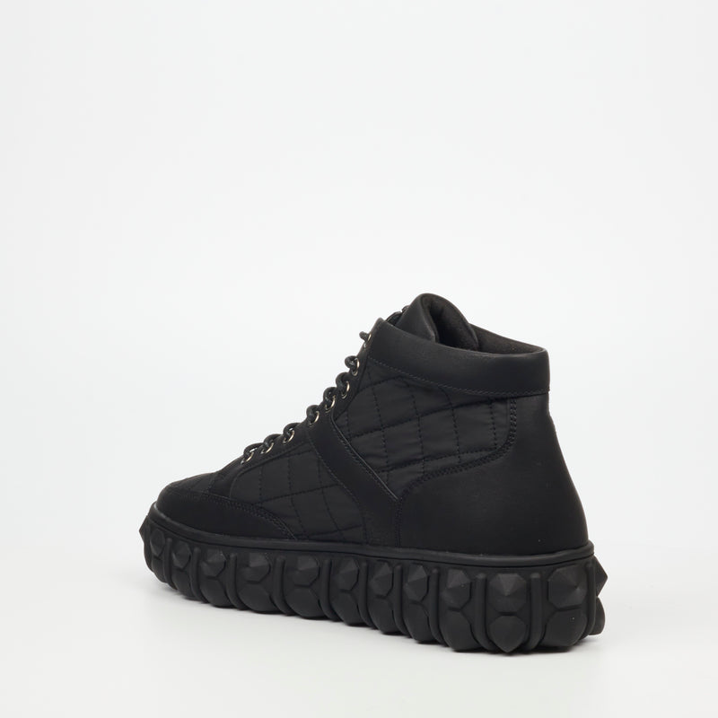 Mazerata Pigale 9 Faux Nubuck / Nylon Ankle Boot - Black footwear Mazerata