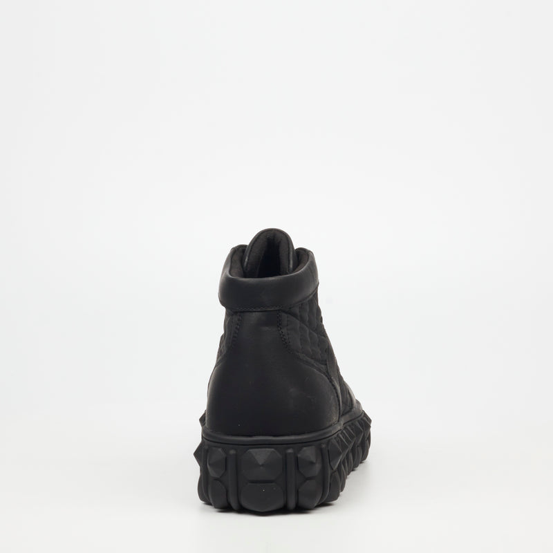 Mazerata Pigale 9 Faux Nubuck / Nylon Ankle Boot - Black footwear Mazerata